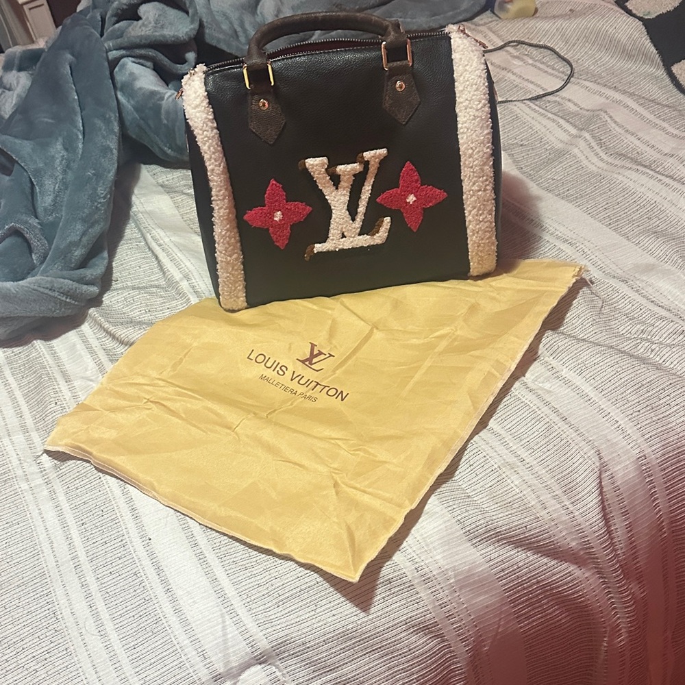 Speedy Bandouliere Bag Leather and Monogram Teddy